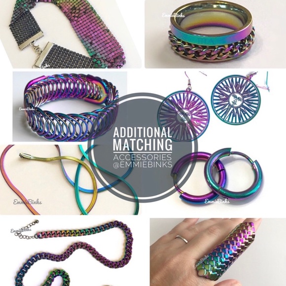 ✨3for$38 New Oil Slick Rainbow Chain Link Bracelet Holographic Miami Cuban - Picture 11 of 13